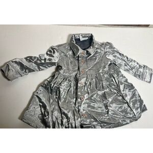 Baby Girls Vintage Guess Jeans Silver Button Shirt Dress 24 Months       Jj